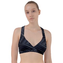 Black Abstract Pattern Sweetheart Sports Bra by SpinnyChairDesigns