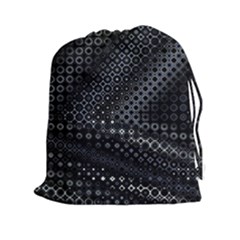 Black Abstract Pattern Drawstring Pouch (2xl)