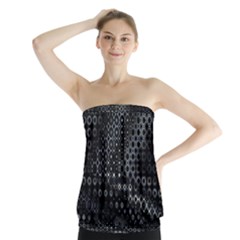 Black Abstract Pattern Strapless Top by SpinnyChairDesigns