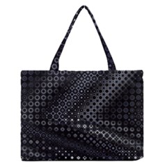 Black Abstract Pattern Zipper Medium Tote Bag by SpinnyChairDesigns
