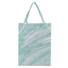 Biscay Green White Feathered Swoosh Classic Tote Bag by SpinnyChairDesigns