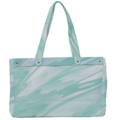 Biscay Green White Feathered Swoosh Canvas Work Bag by SpinnyChairDesigns