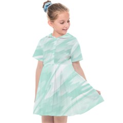 Biscay Green White Feathered Swoosh Kids  Sailor Dress by SpinnyChairDesigns