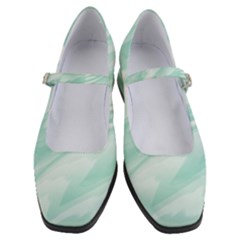 Biscay Green White Feathered Swoosh Women s Mary Jane Shoes by SpinnyChairDesigns