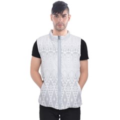 Boho White Wedding Pattern Men s Puffer Vest by SpinnyChairDesigns