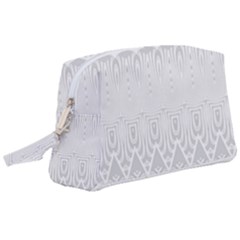 Boho White Wedding Pattern Wristlet Pouch Bag (large) by SpinnyChairDesigns