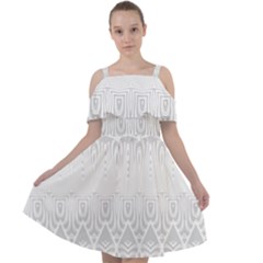 Boho White Wedding Pattern Cut Out Shoulders Chiffon Dress by SpinnyChairDesigns