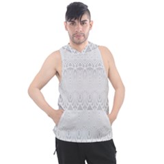 Boho White Wedding Pattern Men s Sleeveless Hoodie by SpinnyChairDesigns