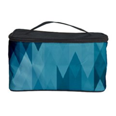 Cerulean Blue Geometric Patterns Cosmetic Storage