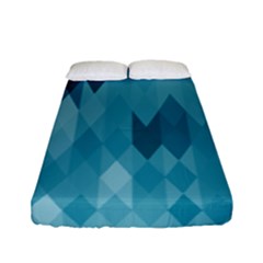 Cerulean Blue Geometric Patterns Fitted Sheet (Full/ Double Size)