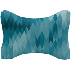 Cerulean Blue Geometric Patterns Seat Head Rest Cushion