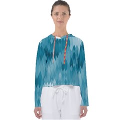 Cerulean Blue Geometric Patterns Women s Slouchy Sweat