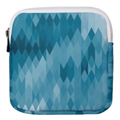 Cerulean Blue Geometric Patterns Mini Square Pouch