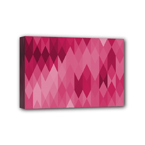 Blush Pink Geometric Pattern Mini Canvas 6  X 4  (stretched) by SpinnyChairDesigns