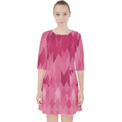 Blush Pink Geometric Pattern Pocket Dress by SpinnyChairDesigns