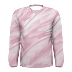 Pastel Pink Feathered Pattern Men s Long Sleeve Tee by SpinnyChairDesigns