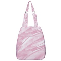 Pastel Pink Feathered Pattern Center Zip Backpack by SpinnyChairDesigns