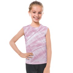 Pastel Pink Feathered Pattern Kids  Mesh Tank Top by SpinnyChairDesigns