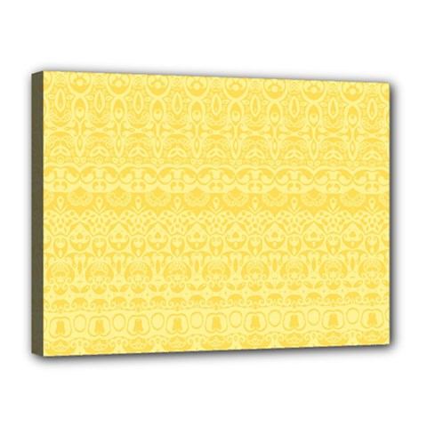 Boho Saffron Yellow Color Canvas 16  X 12  (stretched) by SpinnyChairDesigns