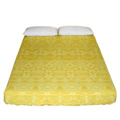 Boho Saffron Yellow Color Fitted Sheet (king Size) by SpinnyChairDesigns