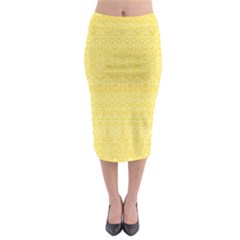 Boho Saffron Yellow Color Midi Pencil Skirt by SpinnyChairDesigns