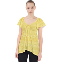 Boho Saffron Yellow Color Lace Front Dolly Top by SpinnyChairDesigns