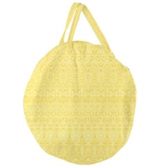 Boho Saffron Yellow Color Giant Round Zipper Tote by SpinnyChairDesigns