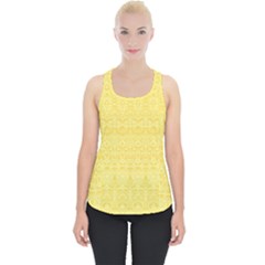 Boho Saffron Yellow Color Piece Up Tank Top by SpinnyChairDesigns