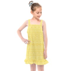 Boho Saffron Yellow Color Kids  Overall Dress by SpinnyChairDesigns