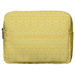 Boho Saffron Yellow Color Make Up Pouch (large) by SpinnyChairDesigns