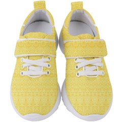 Boho Saffron Yellow Color Kids  Velcro Strap Shoes by SpinnyChairDesigns