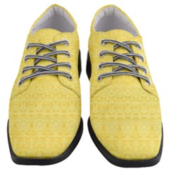 Boho Saffron Yellow Color Women Heeled Oxford Shoes by SpinnyChairDesigns