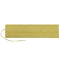 Boho Saffron Yellow Color Roll Up Canvas Pencil Holder (l) by SpinnyChairDesigns