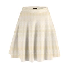 Boho Lemon Chiffon Pattern High Waist Skirt by SpinnyChairDesigns