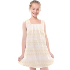 Boho Lemon Chiffon Pattern Kids  Cross Back Dress