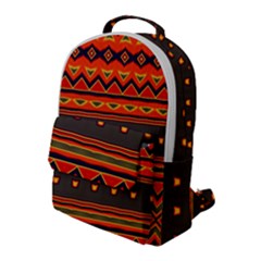 Boho Orange Tribal Pattern Flap Pocket Backpack (large) by SpinnyChairDesigns