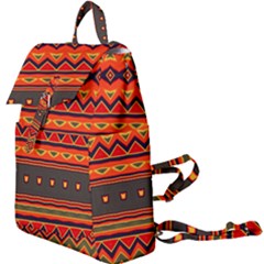 Boho Orange Tribal Pattern Buckle Everyday Backpack by SpinnyChairDesigns