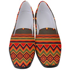 Boho Orange Tribal Pattern Women s Classic Loafer Heels by SpinnyChairDesigns