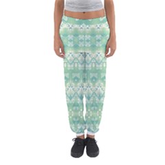 Boho Biscay Green Pattern Women s Jogger Sweatpants by SpinnyChairDesigns