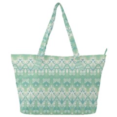 Boho Biscay Green Pattern Full Print Shoulder Bag by SpinnyChairDesigns