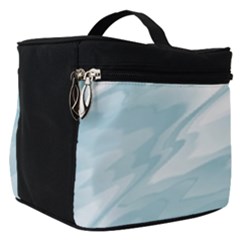 Light Blue Feathered Texture Make Up Travel Bag (small) by SpinnyChairDesigns