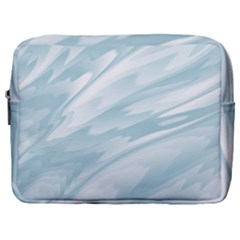 Light Blue Feathered Texture Make Up Pouch (large) by SpinnyChairDesigns