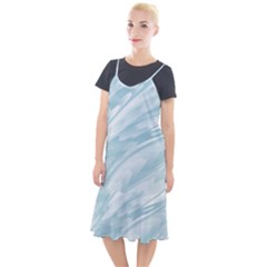 Light Blue Feathered Texture Camis Fishtail Dress by SpinnyChairDesigns