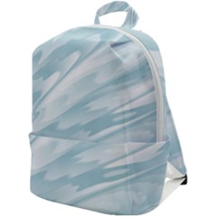 Light Blue Feathered Texture Zip Up Backpack by SpinnyChairDesigns