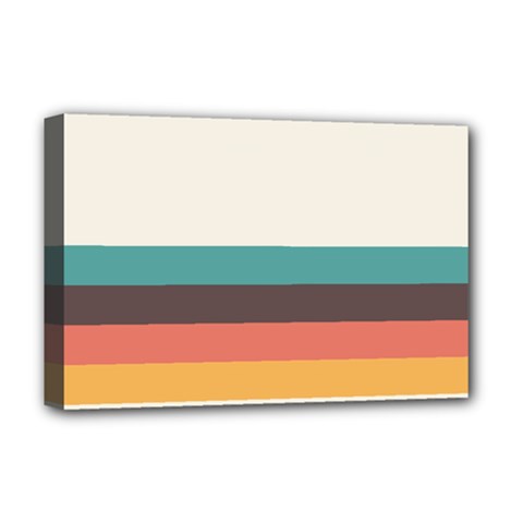 Classic Retro Stripes Deluxe Canvas 18  X 12  (stretched) by tmsartbazaar