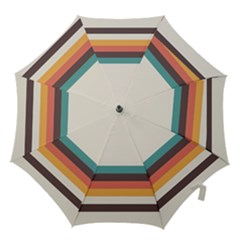 Classic Retro Stripes Hook Handle Umbrellas (large) by tmsartbazaar