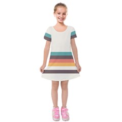 Classic Retro Stripes Kids  Short Sleeve Velvet Dress by tmsartbazaar