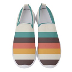 Classic Retro Stripes Women s Slip On Sneakers by tmsartbazaar