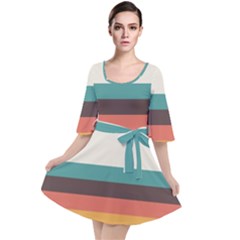 Classic Retro Stripes Velour Kimono Dress by tmsartbazaar