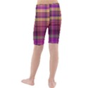 Magenta Gold Madras Plaid Kids  Mid Length Swim Shorts View2